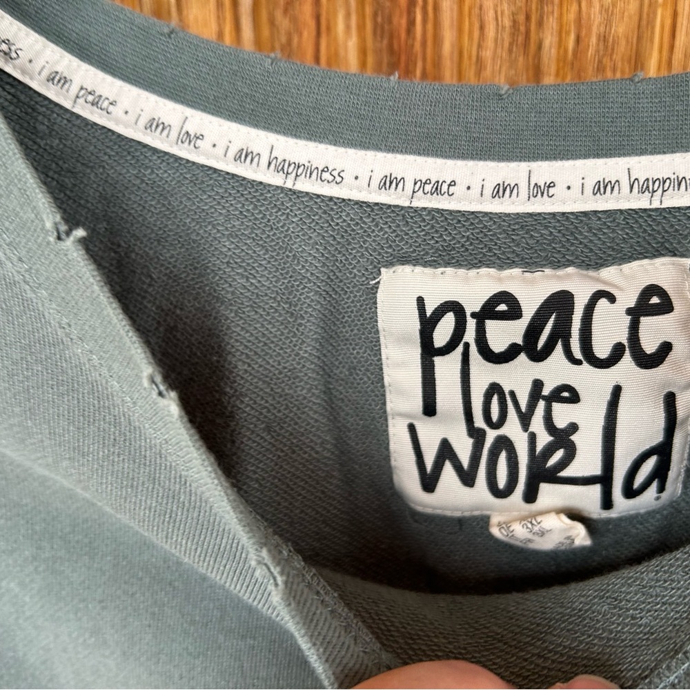 Peace Love World Sage Sweatshirt - Picture 3 of 7